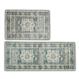 Medallion Machine Washable Accent Area Rug & Runner 2 Pack - Nava Collection-Rugs-Parc Decor