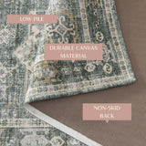 Medallion Machine Washable Accent Area Rug & Runner 2 Pack - Nava Collection-Rugs-Parc Decor