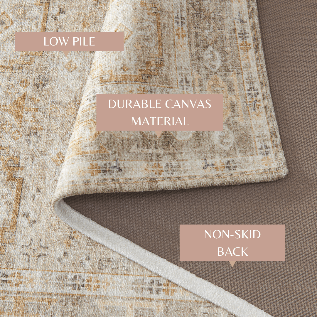 Medallion Machine Washable Accent Rug 2' x 3' - Nava Collection-Rugs-Parc Decor