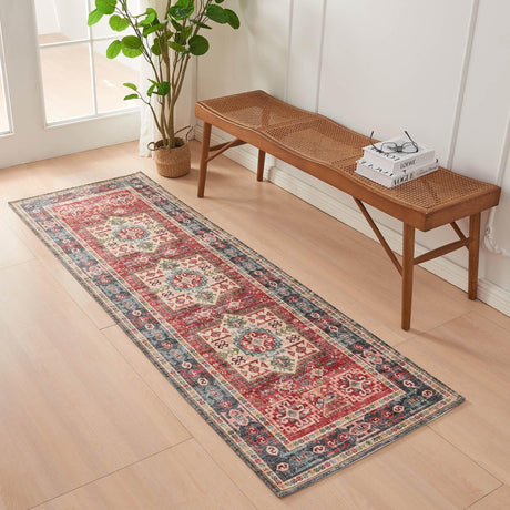 Medallion Machine Washable Accent Runner 2'4" x 7' - Nava Collection