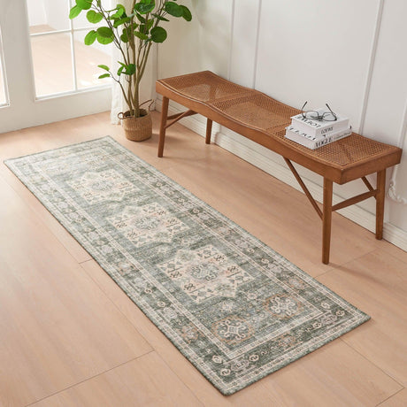 Medallion Machine Washable Accent Runner 2'4" x 7' - Nava Collection