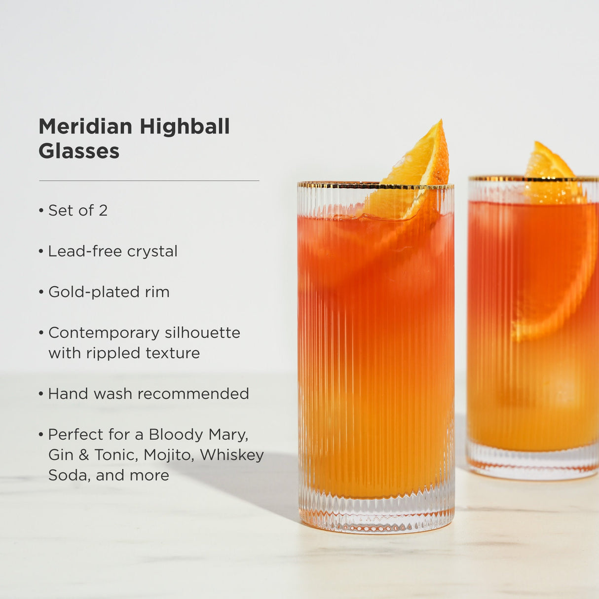 Meridian Crystal Highball Glasses Set of 2-product_type::stemless_cocktail_glasses-Parc Decor