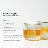 Meridian Crystal Lowball Tumblers Set of 2