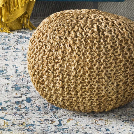 Merrittstown Cotton Knitted Pouf-Poufs-Parc Decor