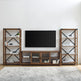 Metal X Accent Wall with 70" Glass Door TV Console-Entertainment-Parc Decor