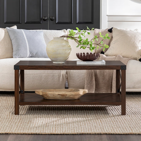 Metal X Coffee Table-Occasional-Parc Decor