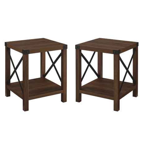 Metal X Side Tables, Set of 2-Occasional-Parc Decor