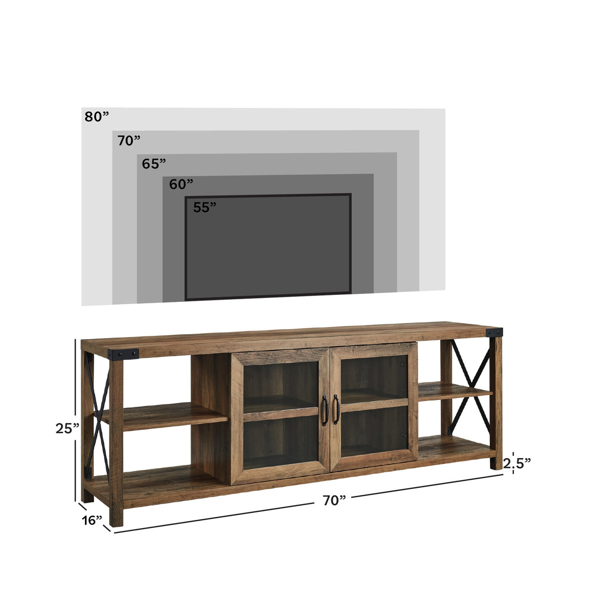Metal X TV Stand-Entertainment-Parc Decor