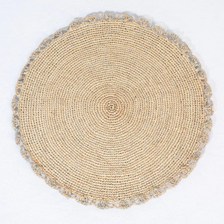 Metallic Aura placemat, Woven raffia tabletop-table top-Parc Decor