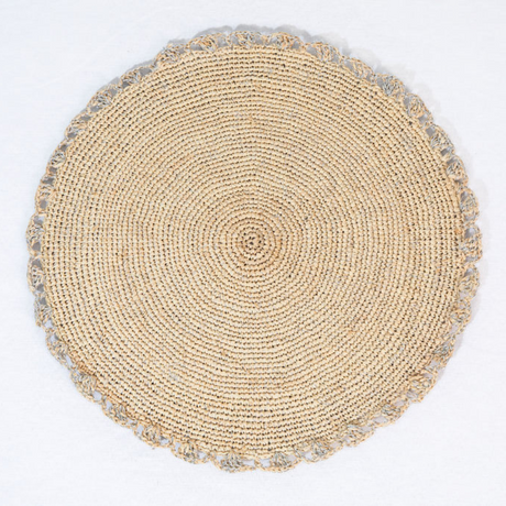Metallic Aura placemat, Woven raffia tabletop-table top-Parc Decor