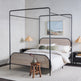 Metro Modern Metal and Wood Canopy Queen Bedframe-Bedroom-Parc Decor