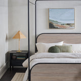Metro Modern Metal and Wood Canopy Queen Bedframe-Bedroom-Parc Decor