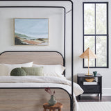 Metro Modern Metal and Wood Canopy Queen Bedframe-Bedroom-Parc Decor