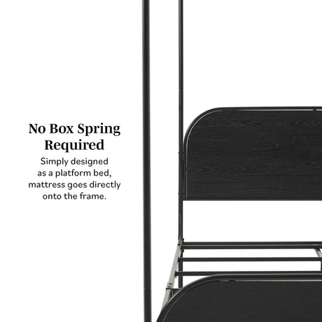 Metro Modern Metal and Wood Canopy Queen Bedframe-Bedroom-Parc Decor