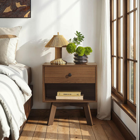 Mid-Century Frans Modern 1-Drawer Nightstand-Bedroom-Parc Decor