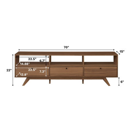 Mid-Century Kela Modern 3-Door TV Stand-Entertainment-Parc Decor