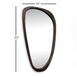 Mid-Century Modern Asymmetrical Black Wood Mirror-Mirror-Parc Decor