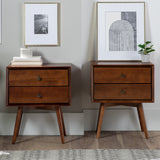 Mid-Century Solid Wood Nightstand Collection (1 or 2 Drawer)-Bedroom-Parc Decor