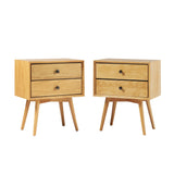 Mid-Century Solid Wood Nightstand Collection (1 or 2 Drawer)-Bedroom-Parc Decor