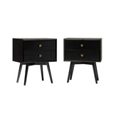 Mid-Century Solid Wood Nightstand Collection (1 or 2 Drawer)-Bedroom-Parc Decor