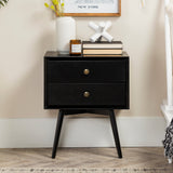 Mid-Century Solid Wood Nightstand Collection (1 or 2 Drawer)-Bedroom-Parc Decor