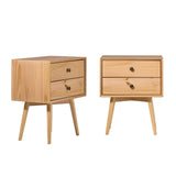 Mid-Century Solid Wood Nightstand Collection (1 or 2 Drawer)-Bedroom-Parc Decor
