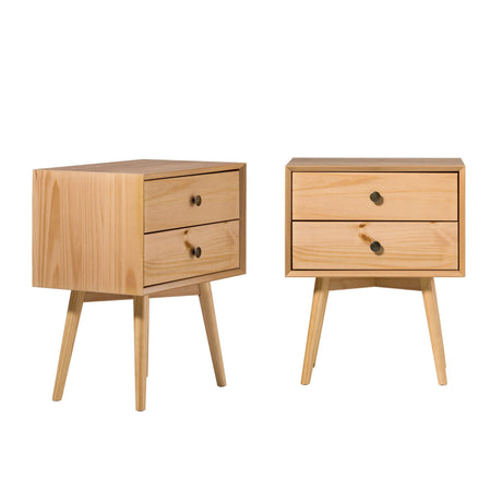 Mid-Century Solid Wood Nightstand Collection (1 or 2 Drawer)-Bedroom-Parc Decor