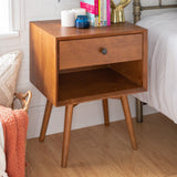 Mid-Century Solid Wood Nightstand Collection (1 or 2 Drawer)-Bedroom-Parc Decor