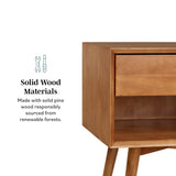 Mid-Century Solid Wood Nightstand Collection (1 or 2 Drawer)-Bedroom-Parc Decor