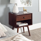 Mid-Century Solid Wood Nightstand Collection (1 or 2 Drawer)-Bedroom-Parc Decor