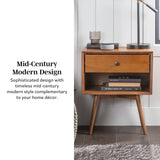Mid-Century Solid Wood Nightstand Collection (1 or 2 Drawer)-Bedroom-Parc Decor