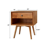 Mid-Century Solid Wood Nightstand Collection (1 or 2 Drawer)-Bedroom-Parc Decor