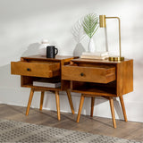 Mid-Century Solid Wood Nightstand Collection (1 or 2 Drawer)-Bedroom-Parc Decor