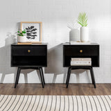 Mid-Century Solid Wood Nightstand Collection (1 or 2 Drawer)-Bedroom-Parc Decor