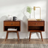 Mid-Century Solid Wood Nightstand Collection (1 or 2 Drawer)-Bedroom-Parc Decor