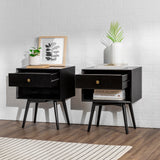 Mid-Century Solid Wood Nightstand Collection (1 or 2 Drawer)-Bedroom-Parc Decor