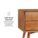 Mid-Century Solid Wood Nightstand Collection (1 or 2 Drawer)-Bedroom-Parc Decor