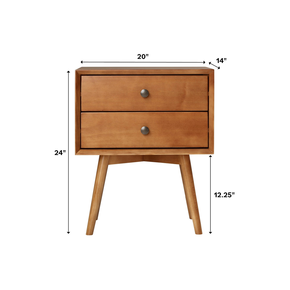 Mid-Century Solid Wood Nightstand Collection (1 or 2 Drawer)-Bedroom-Parc Decor