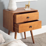 Mid-Century Solid Wood Nightstand Collection (1 or 2 Drawer)-Bedroom-Parc Decor