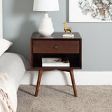 Mid-Century Solid Wood Nightstand Collection (1 or 2 Drawer)-Bedroom-Parc Decor