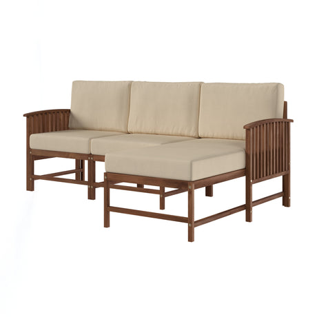 Midland Modern Solid Wood 3-Piece Outdoor Sectional Set-Outdoor-Parc Decor