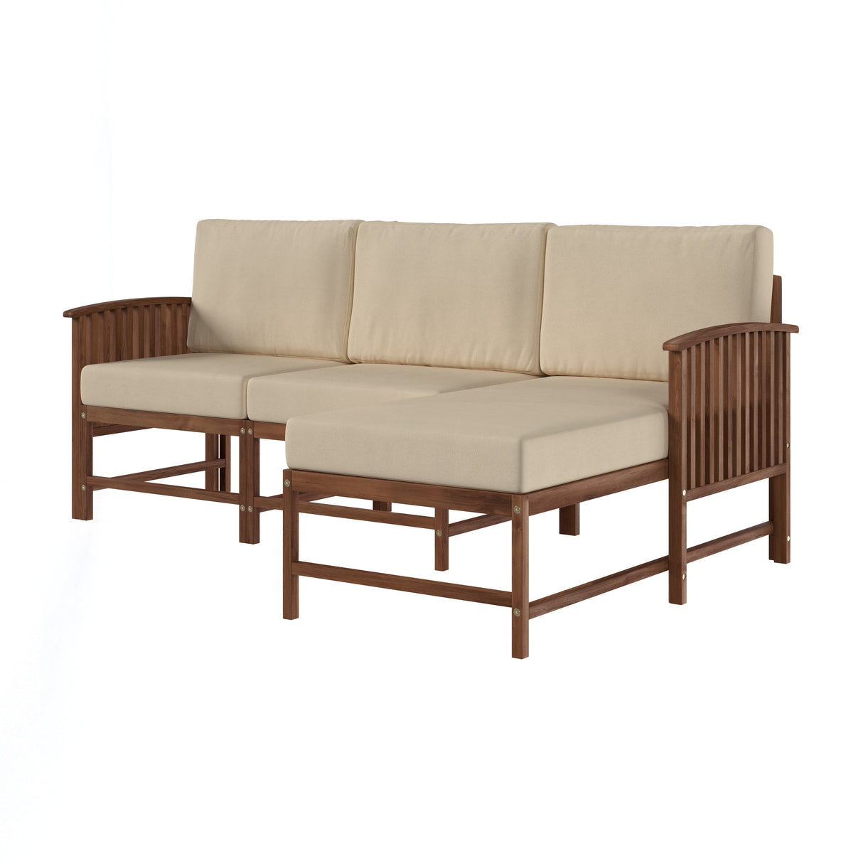 Midland Modern Solid Wood 3-Piece Outdoor Sectional Set-Outdoor-Parc Decor