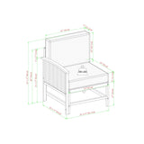 Midland Modern Solid Wood 5-Piece Outdoor Sectional Set-Outdoor-Parc Decor