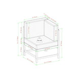 Midland Modern Solid Wood 5-Piece Outdoor Sectional Set-Outdoor-Parc Decor