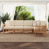 Midland Modern Solid Wood 5-Piece Outdoor Sectional Set-Outdoor-Parc Decor