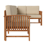 Midland Modern Solid Wood 5-Piece Outdoor Sectional Set-Outdoor-Parc Decor