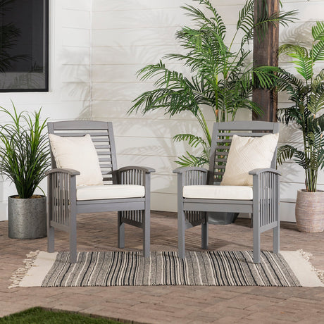 Midland Outdoor Patio Chairs with Cushions, Set of 2-Outdoor-Parc Decor