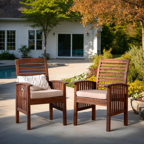 Midland Outdoor Patio Chairs with Cushions, Set of 2-Outdoor-Parc Decor
