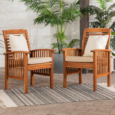 Midland Outdoor Patio Chairs with Cushions, Set of 2-Outdoor-Parc Decor