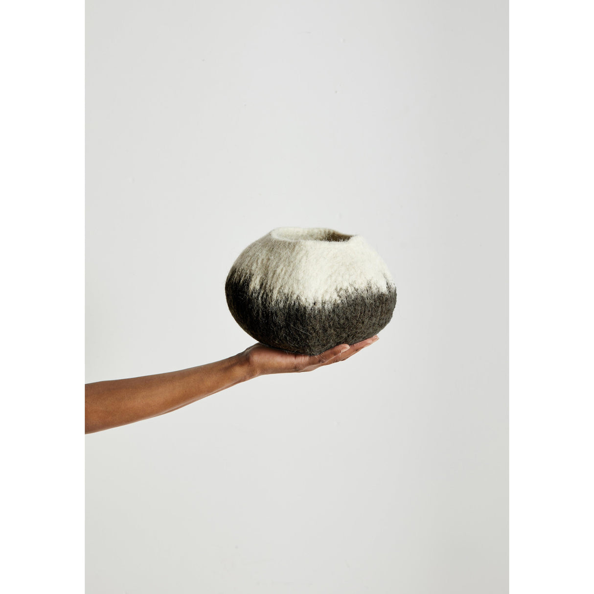 Midnight Ombre Hand-Felted Wool Decorative Ukhamba Bowl